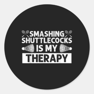 Sticker Rond Badminton Smashtles Racquet Sport