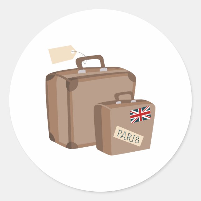 Sticker Rond Bagages de voyage (Devant)