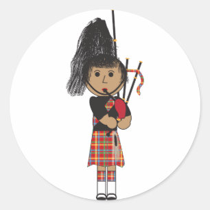 Sticker Rond Bagpiper