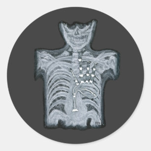 Sticker Rond Bagpipes dans votre coeur - Scottish Ed. Autocolla