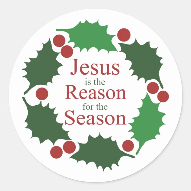 Sticker Rond Bague de Holly Jésus est la raison de la saison (Devant)