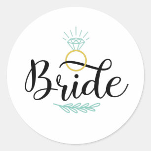 Sticker Rond Bague de Mariage de mariée