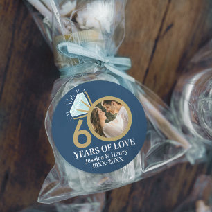 Sticker Rond bague de photo de 60 ans de mariage diamant