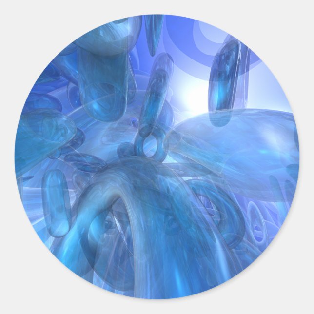 Sticker Rond Bagues bleues transparentes (Devant)