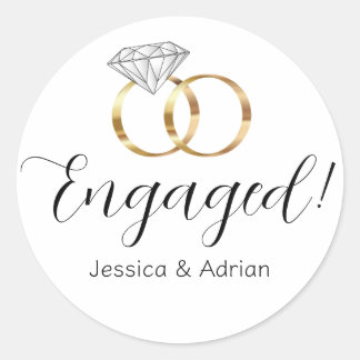 Sticker Rond Bagues de mariage personnalisées en diamant blanc