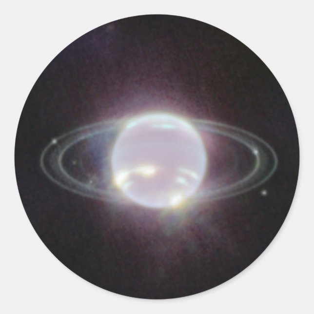Sticker Rond Bagues JWST de la planète Neptune (Devant)