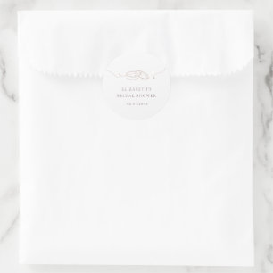 Sticker Rond Bagues Mariages simples minimales Mariée rose pâ