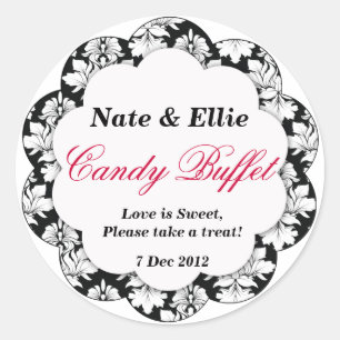Sticker Rond Baguette Buffet Chauffage noir et blanc pour saint