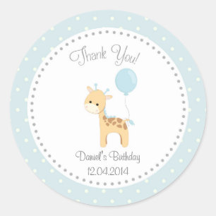Sticker Rond Baguette d'anniversaire de la Giraffe