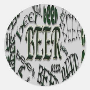 Sticker Rond * Baguette de bière * Baguette de bière