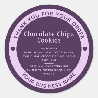 Sticker Rond Baguette de biscuits à base d'ingrédients de la lo