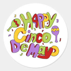 Sticker Rond Baguette de Cinco De Mayo