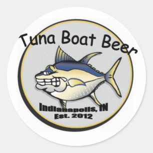 Sticker Rond Baguette de la bière de bateau à thon