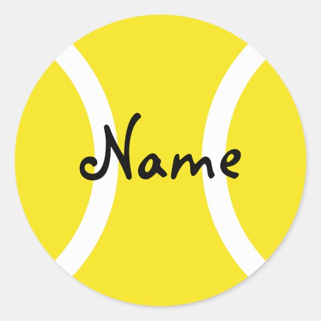Sticker Rond Baguette de tennis ronde avec texte personnalisabl (Devant)