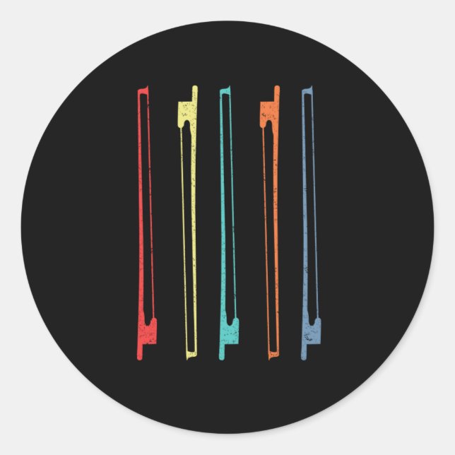 Sticker Rond Baguette de violon Vilinist Instrument Orchestra C (Devant)