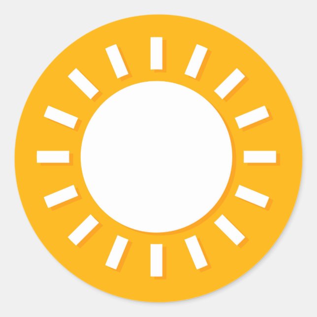 Sticker Rond Baguette design d'illustration solaire mignonne. A (Devant)