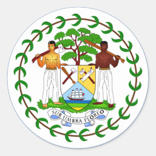 Sticker Rond Baguette du pavillon du Belize