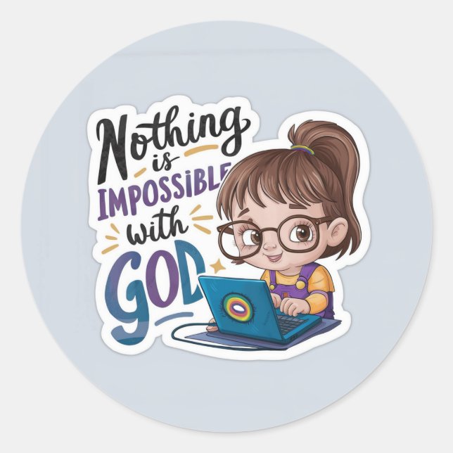 Sticker Rond Baguette du verset de la Bible (Devant)