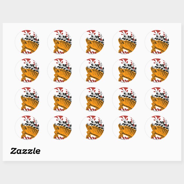 Sticker Rond Baguette japonaise - hanafuda (Feuille)