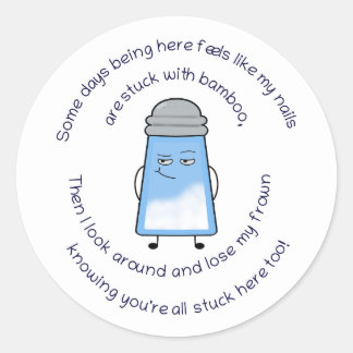 Sticker Rond Baguette poème amusant Couplet salé "Bambou"