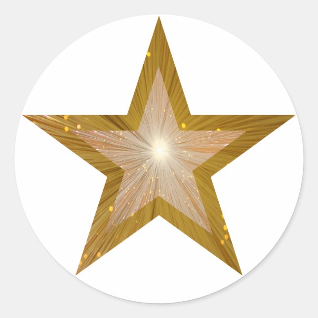 Sticker Rond Baguette ronde Gold Star blanche (Devant)