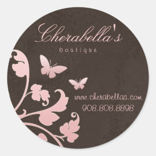 Sticker Rond Baguette spa de salon en daim brun rose