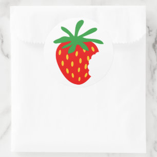 Sticker Rond Baguettes de fruits de fraise et joints