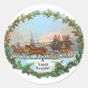 Sticker Rond Baguettes de Nouvel An