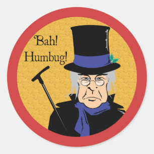 Sticker Rond Bah ! Humbug ! Ebenezer Scrooge