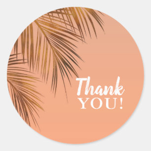 Sticker Rond Bahama Breeze Bronze Palm Coral Peach Mariage