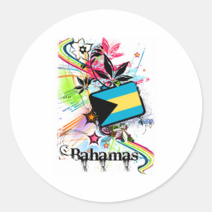 Sticker Rond Bahamas des fleurs