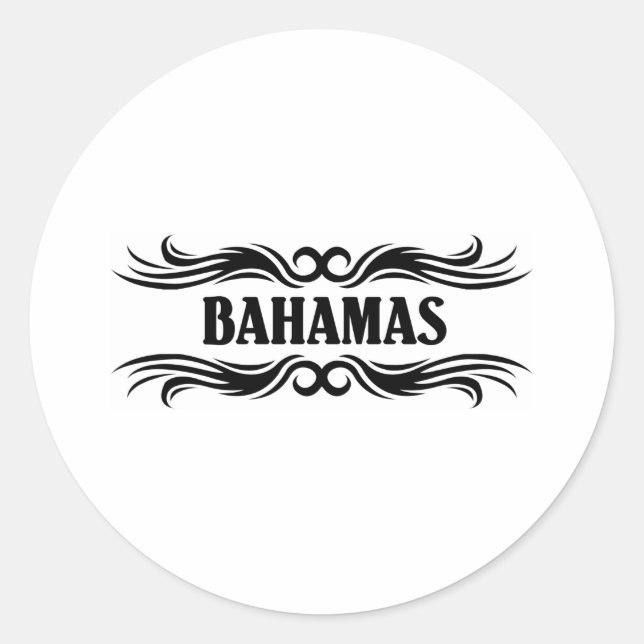 Sticker Rond Bahamas tribales (Devant)