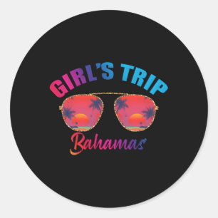 Sticker Rond Bahamas Trip 2023 Beach Besties Trip 2023