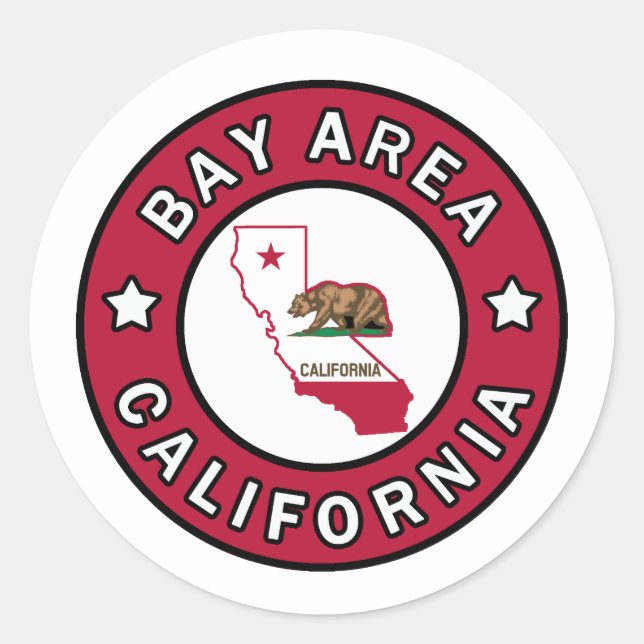 Sticker Rond Baie en Californie (Devant)