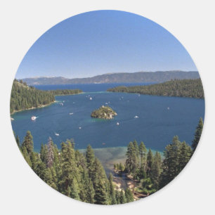 Sticker Rond Baie verte, le lac Tahoe, la Californie,
