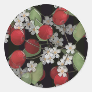 Sticker Rond Baies rouges, cerise