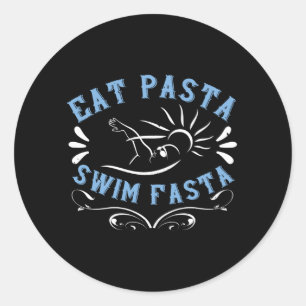 Sticker Rond Baignade - Manger Pasta nager Fasta