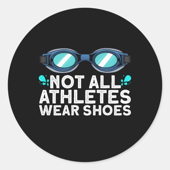 Sticker Rond Baignade pour nager instructeur de nage lunettes (Devant)