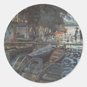 Sticker Rond Baigneurs à La Grenouillère par Claude Monet