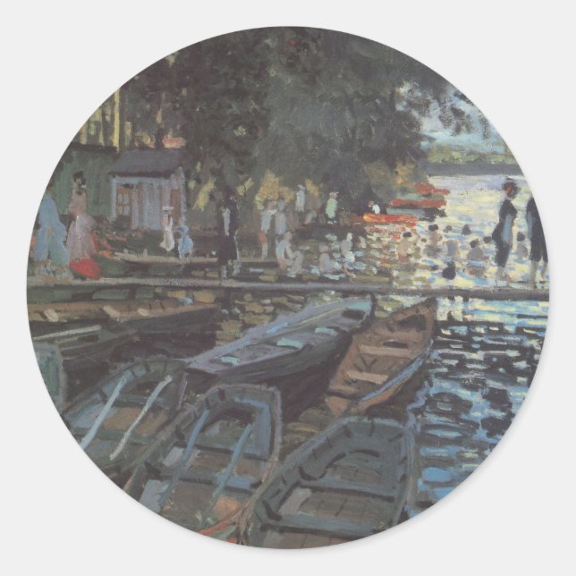 Sticker Rond Baignoires à La Grenouillère par Claude Monet (Devant)