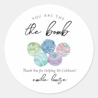 Sticker Rond Bain Bomb Favoriser Tags