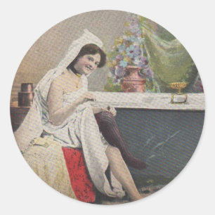 Sticker Rond Bain de bain victorien
