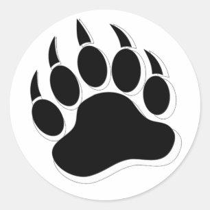Sticker Rond BAIN DE L'OURS Awesome Gay Bear claw B&W 3D effet