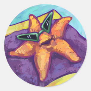 Sticker Rond Bain de soleil Starfish