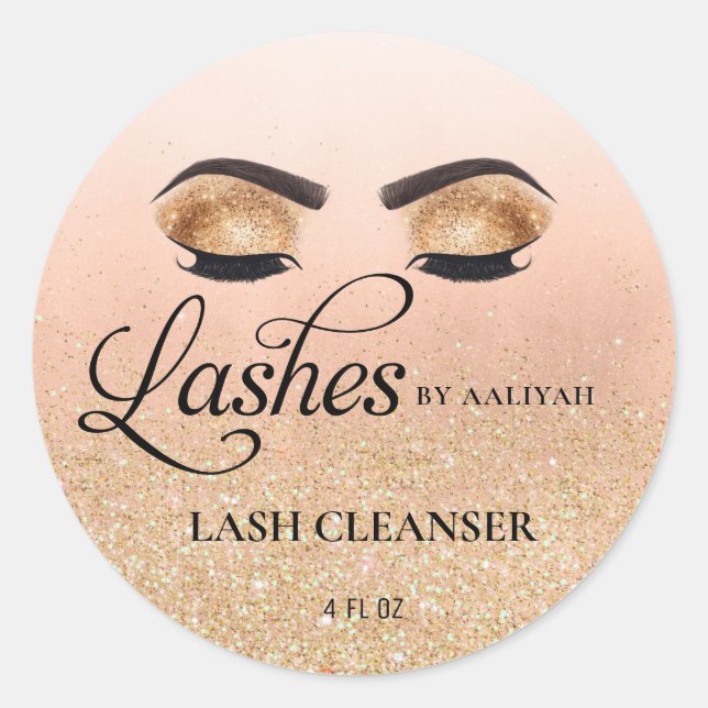 Sticker Rond Bain Lash de nettoyant pour Eyelash Glam Gold de l (Devant)