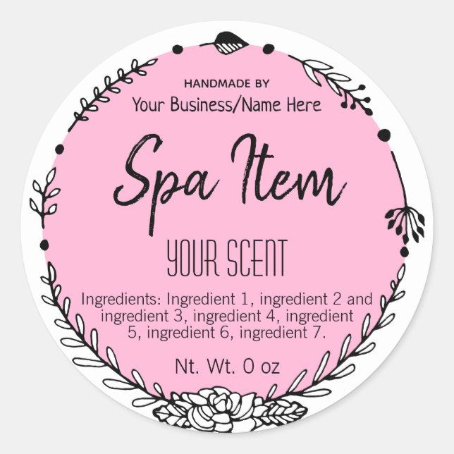Sticker Rond Bain Personnalisable De Couleur Et Spa (Devant)