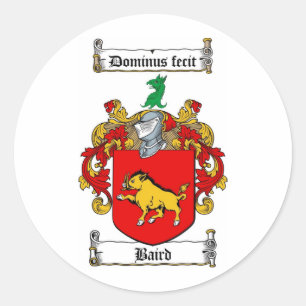 STICKER ROND BAIRD FAMILLE CREST - BAIRD COAT DES ARMES