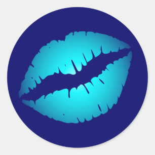 Sticker Rond Baiser Bleu Frais