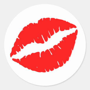 Sticker Rond Baiser Rouge