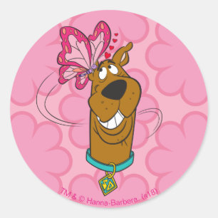 Sticker Rond Baisers à papillon Scooby-Doo